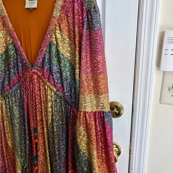 Farm Rio Sequin Midi Dress XL - Picture 5 of 7